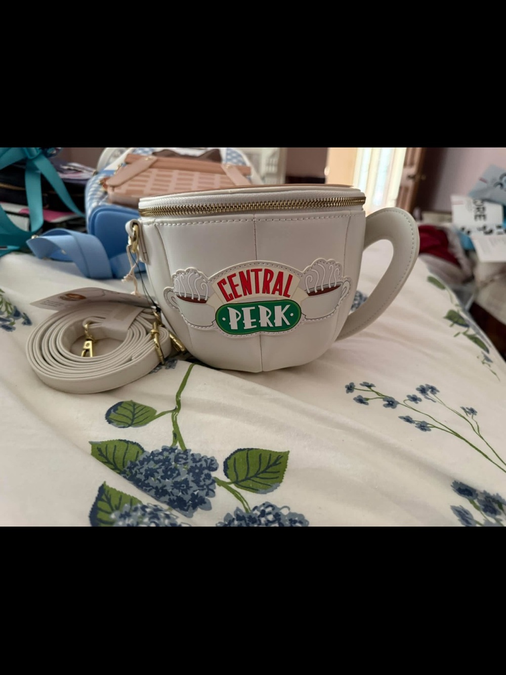 Central Perk White Teacup Crossbody Bag